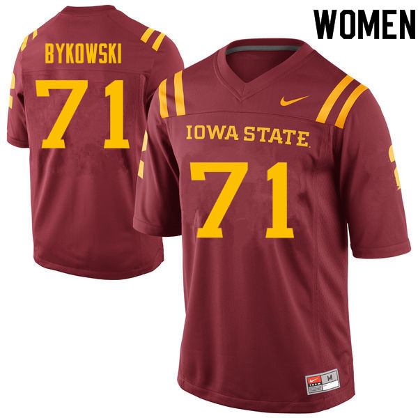 Women #71 Carter Bykowski Iowa State Cyclones College Football Jerseys Sale-Cardinal